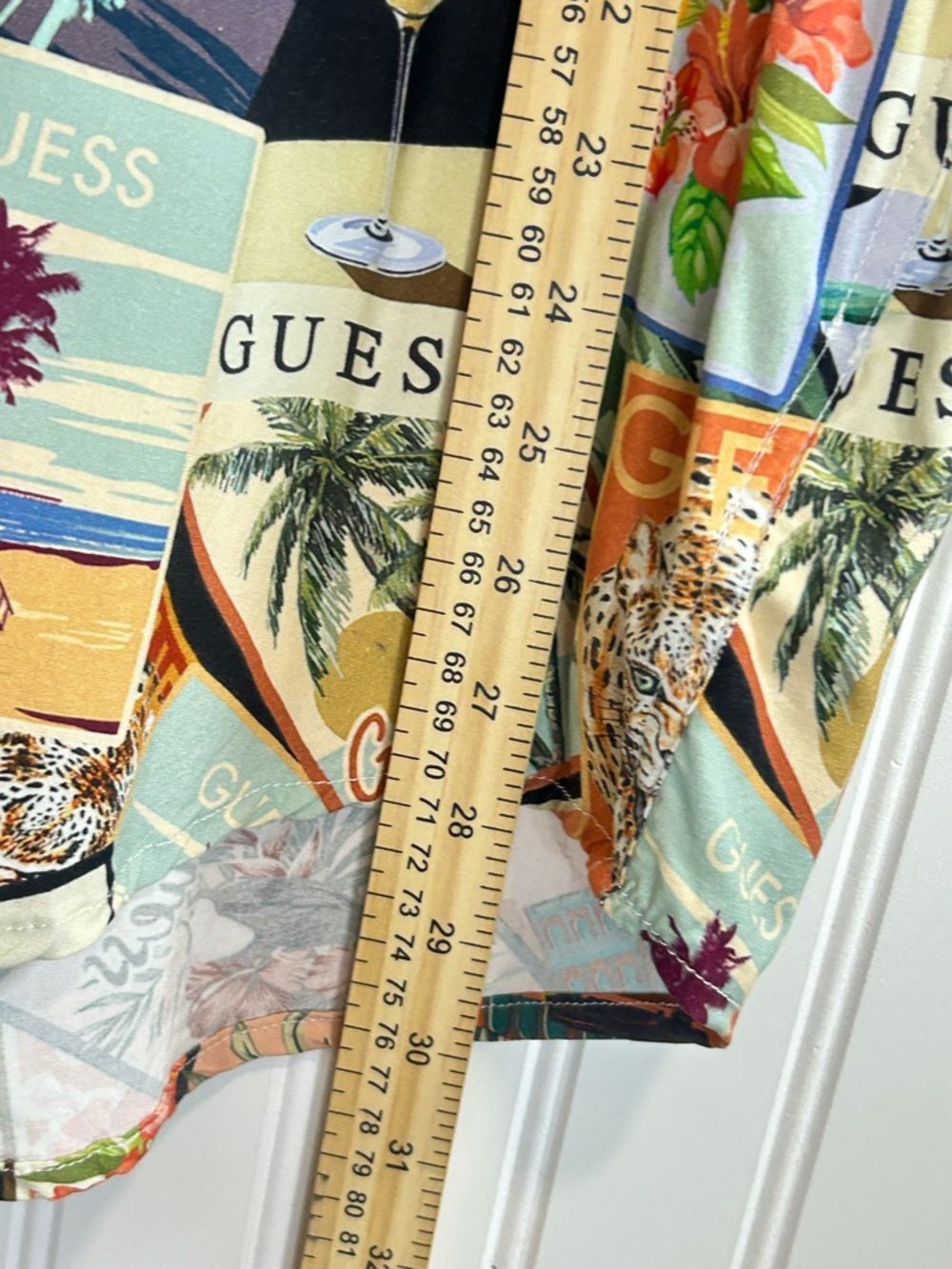 GUESS MEN Tropical Postcard animal print floral Short Sleeve Shirt Size XL. - Picture 14 of 16